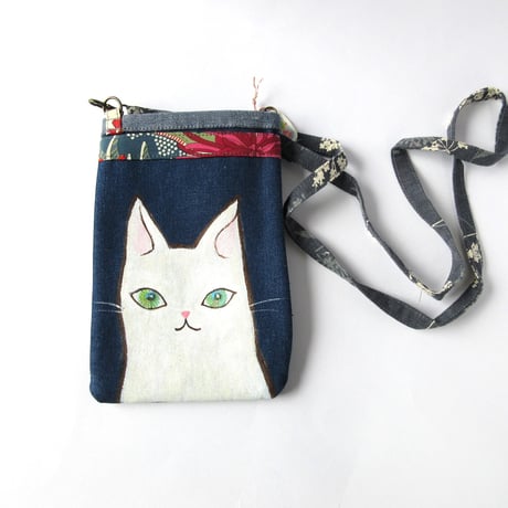 atelier HASU ねこのネックポシェット ネイビー