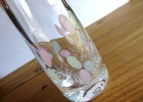 Glass Studio BiBi＊つたの葉花器＊のっぽB