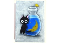 かつきかずお 額装絵画＊ボクだけの青い夜＊