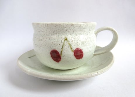 巌陶房 さくらんぼコーヒーカップ たっぷりサイズE