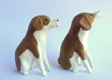 中林由香梨 イヌの置物 茶色の犬A/B