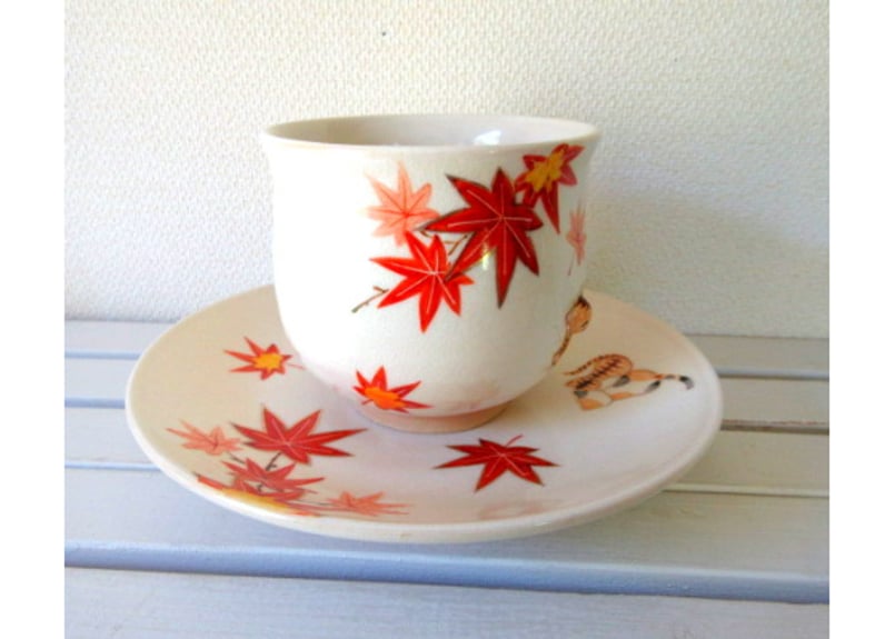 京焼・小手鞠窯 コーヒーカップ紅葉＊ミケとトラ | コーヒー豆と雑貨の