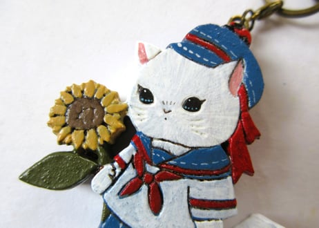 chaconoa 猫のチャーム＊水兵さんとひまわり