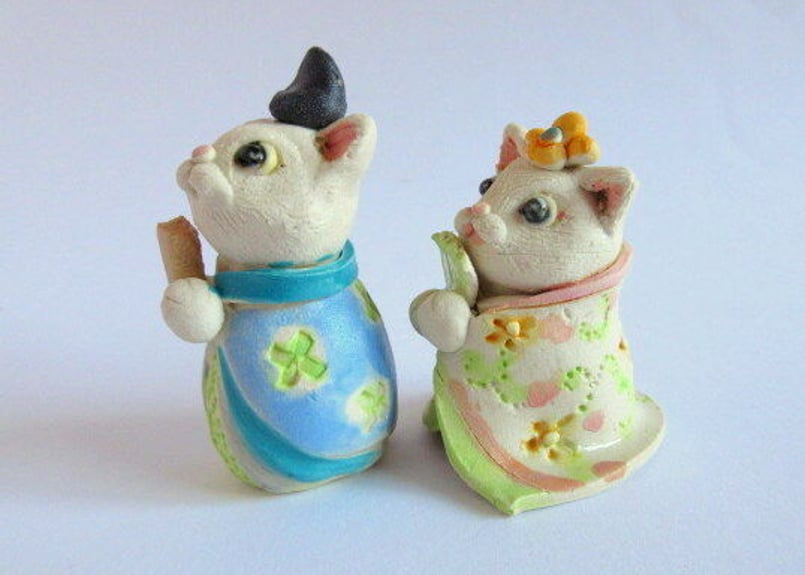 島田ゆみこ ねこのお雛様 白猫C | コーヒー豆と雑貨の店 豆ねこ