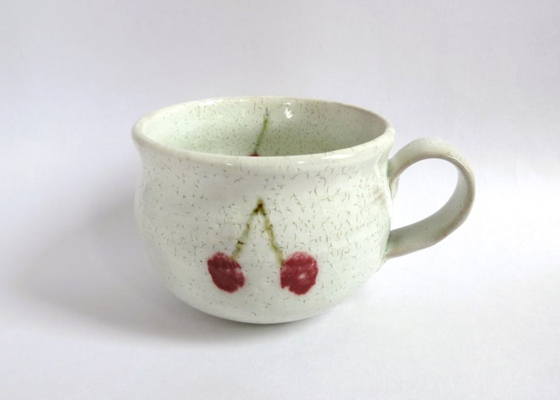 巌陶房 さくらんぼマグカップC | コーヒー豆と雑貨の店 豆ねこ
