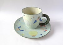 工房113 阪井ひとみ　パーティナイト カップ＆ソーサー＊ブルー