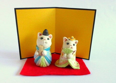 島田ゆみこ　ねこのお雛様 白猫C