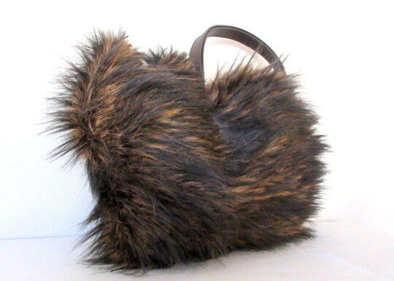 CAT IN DA HOUSE もこもこ猫バッグ　サビ猫 CAT IN DA HOUSE！】ハンドバッグタイプ/モコモコねこカゴバッグ