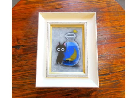 かつきかずお 額装絵画＊ボクだけの青い夜＊