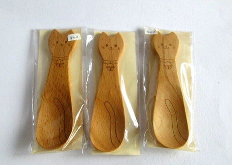 木製 ネコのスプーン／ネコのフォーク