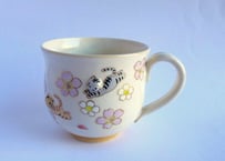 京焼・小手鞠窯 桜と猫のマグカップ＊茶トラとサバトラ