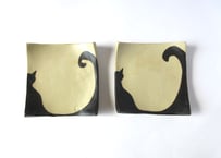 鯵ぽた屋　猫のしかく皿A：B