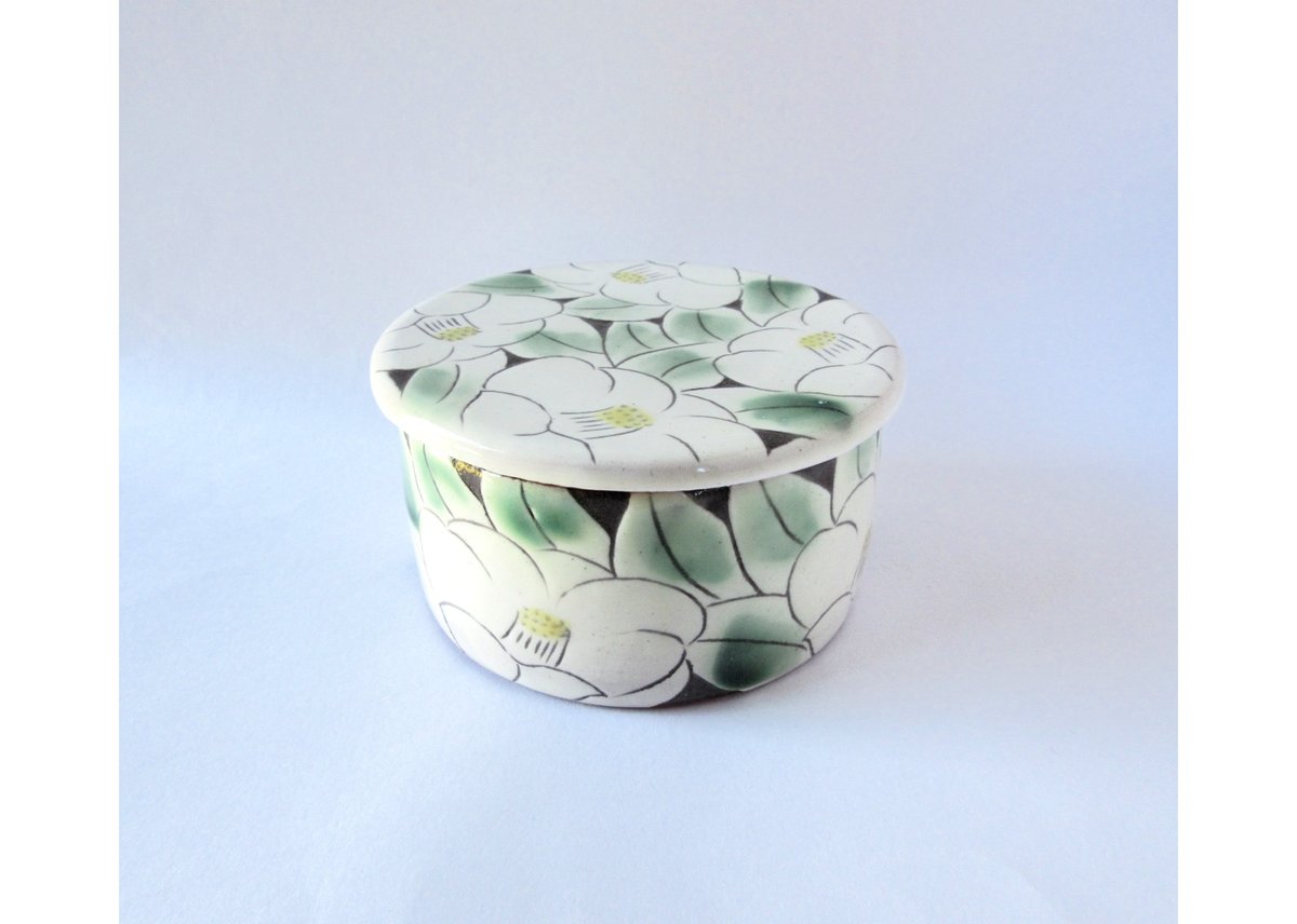 中川守雄 白椿の蓋物 | コーヒー豆と雑貨の店 豆ねこ