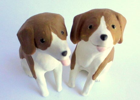 中林由香梨 イヌの置物 茶色の犬A/B