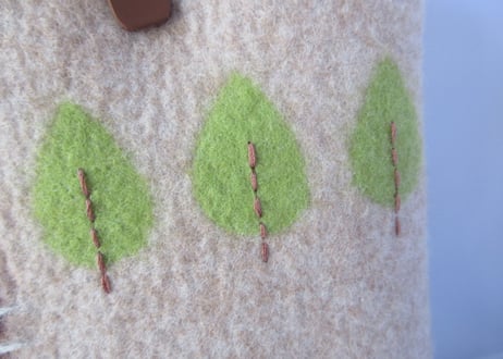 haruru＊woolfelt　猫のトートバッグ＊薄茶