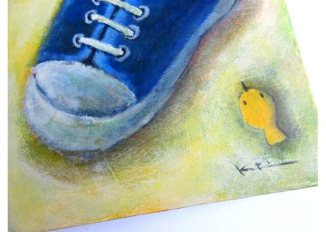 かつきかずお 額装絵画 ＊くつ＊