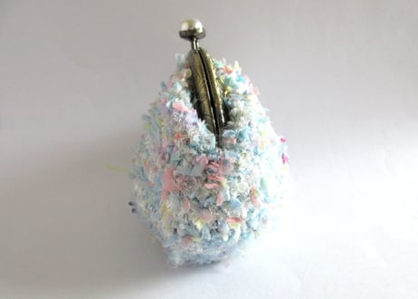 atelierHASU がまぐちポーチ＊うすいブルー