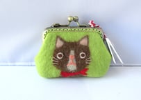 haruru＊woolfelt　しかくがま口M　グリーン