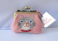 haruru＊woolfelt　しかくがま口M　ピンク