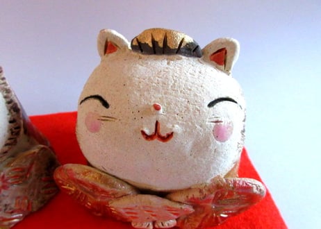 豊大窯　友禅猫おひなさまB