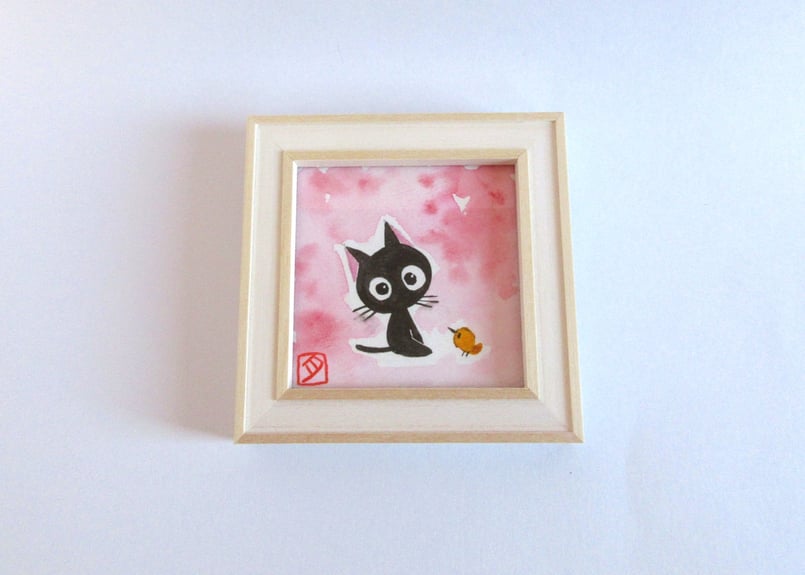 かつきかずお×黒猫ノア 0932＊小鳥と黒猫ノア2 | コーヒー豆と雑貨の店