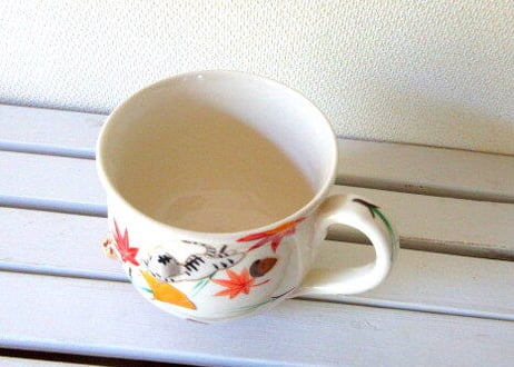 京焼・小手鞠窯 コーヒーカップ紅葉＊サバトラとチヤトラ