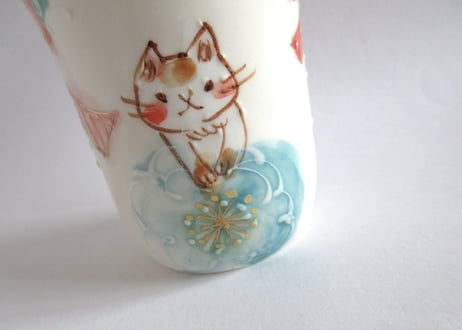内藤加奈子　ねことうさぎのフリーカップA