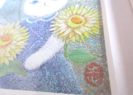 atelierHASU おしゃれネコと黄色い花
