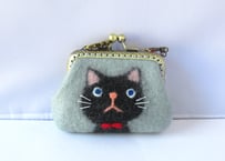 haruru＊woolfelt　しかくがま口M　ブルーグレー