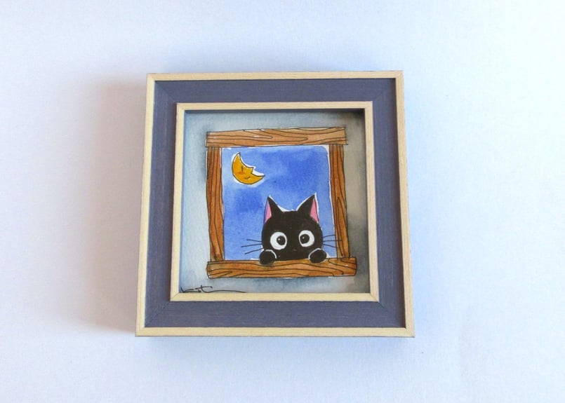 かつきかずお×黒猫ノア 0927＊月と窓から | コーヒー豆と雑貨の店 豆ねこ