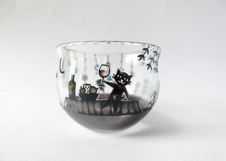 極楽寺がらす工房　kirie 月夜のグラスA 乾杯！