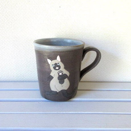 つぐみ製陶所 　猫のマグカップ＊ポインテッド
