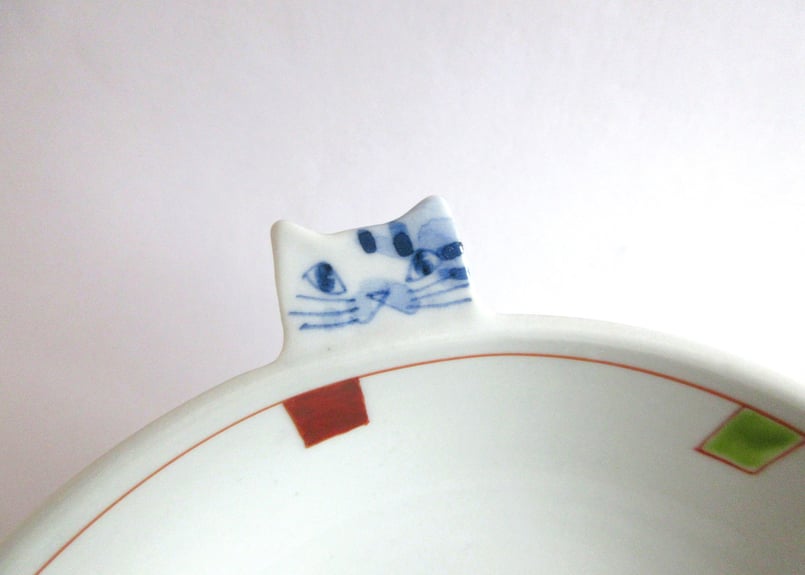 九谷焼 東早苗 猫耳鉢皿【二匹見つめあい】C | コーヒー豆と雑貨の店