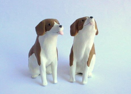 中林由香梨 イヌの置物 茶色の犬A/B