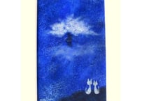かつきかずお 額装絵画＊夜桜をふたりで