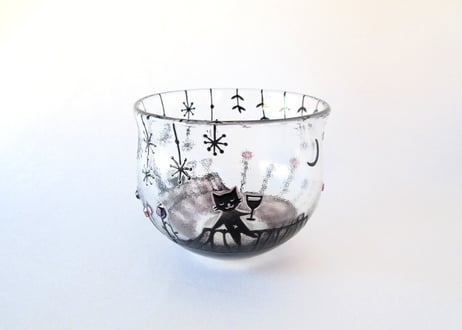 極楽寺がらす工房　kirie 月夜のグラスA 乾杯！