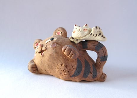 豊大窯　招き猫＊親子猫A