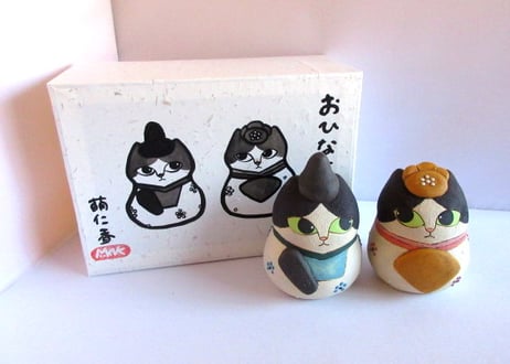 古谷萌仁香　猫のお雛様・小＊ハチワレ猫＊箱付