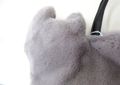 ふわふわファーのネコバッグ＊ロシアンブルー