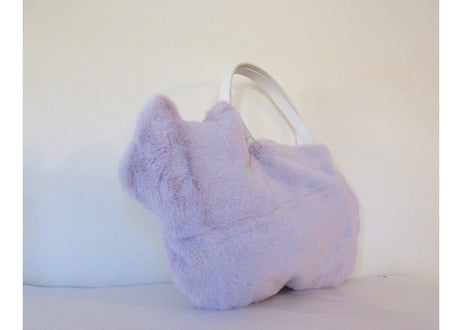 ラベンダーカラーのネコバッグ＊エコファー