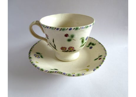 早川ゆかこ　コーヒーカップ＊猫とお花とお月さまC