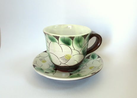 中川守雄　白椿のコーヒーカップC