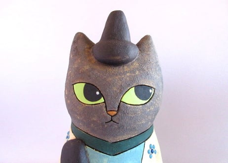 古谷萌仁香　猫のお雛様・大＊黒猫＊箱付
