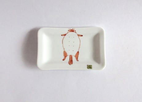 九谷焼 東早苗 長角小皿【満腹】C
