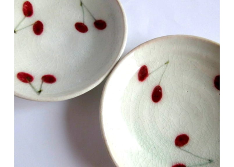 巌陶房 さくらんぼのお皿 | コーヒー豆と雑貨の店 豆ねこ