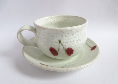 巌陶房 さくらんぼコーヒーカップ たっぷりサイズE