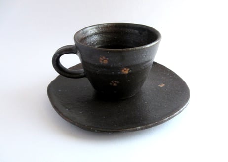 桃窯　猫のコーヒーカップC