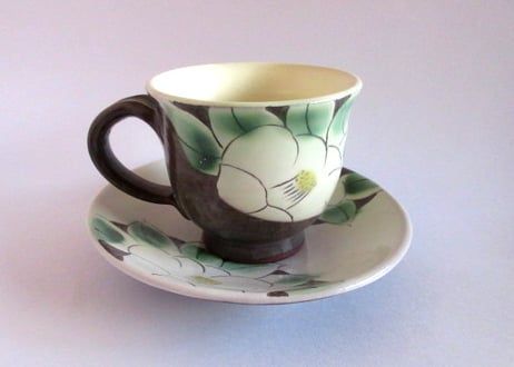 中川守雄　白椿のコーヒーカップ
