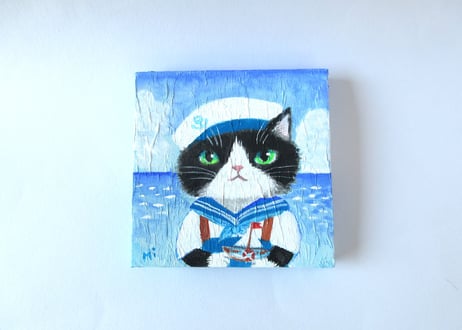 なつめみちこ 原画　海の猫【セーラー猫】