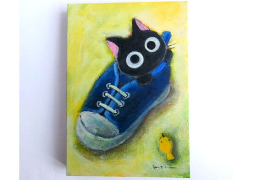 【ブラッキー】絵画 猫 Kuku ブラッキー】絵画 猫 Kuku 76e39a371d555fbc91fcf193b3139f